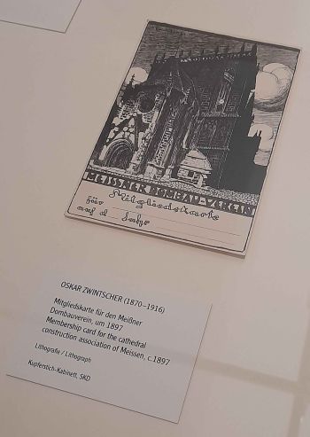Mitgliedskarte für den Meißner Dombauverein, um 1897